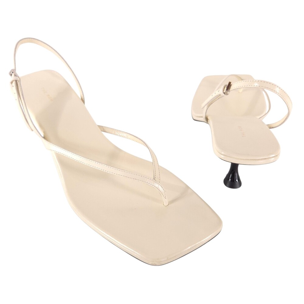 The Row Constance Leather Thong Sandals US 10.5 EU 40.5 Womens Ivory $890